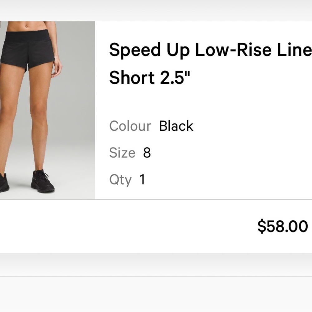 Lululemon Athletica Black Athletic Shorts